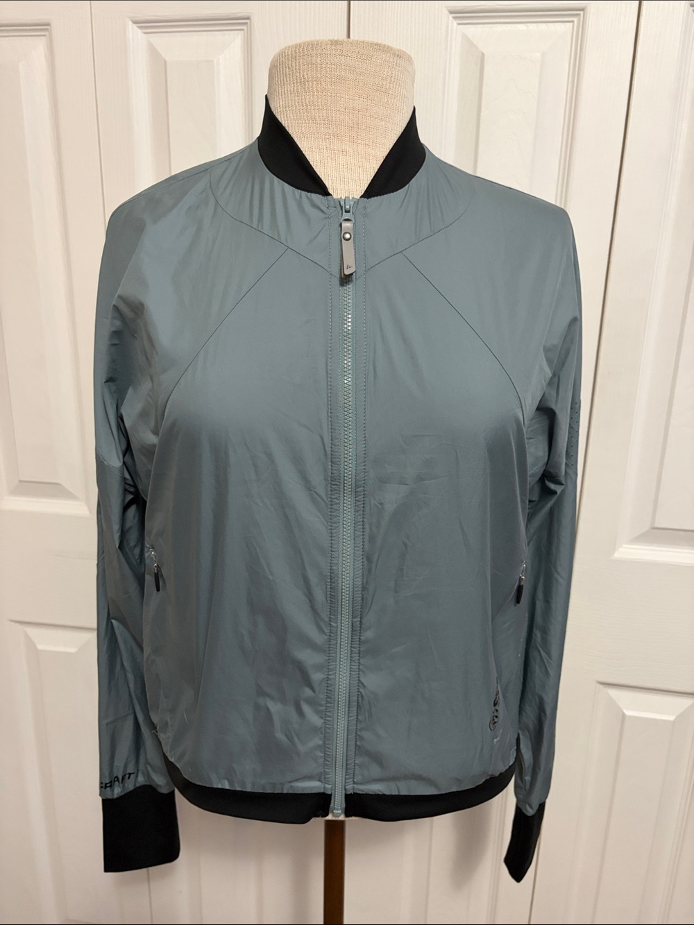 Craft Women’s Lightweight Slate Blue Full Front Zip Bomber Jacket Size Small